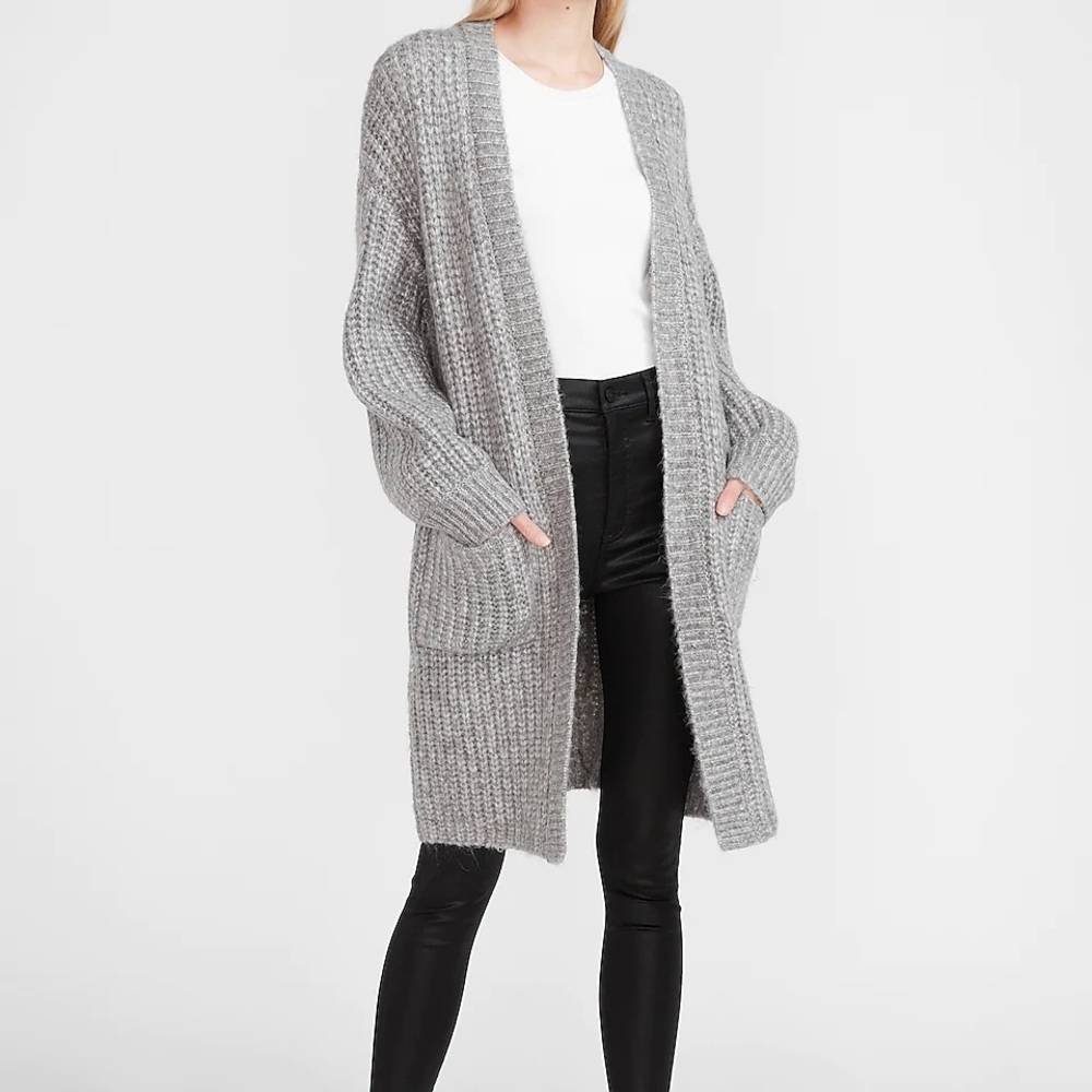 Express chunky belted duster cardigan
